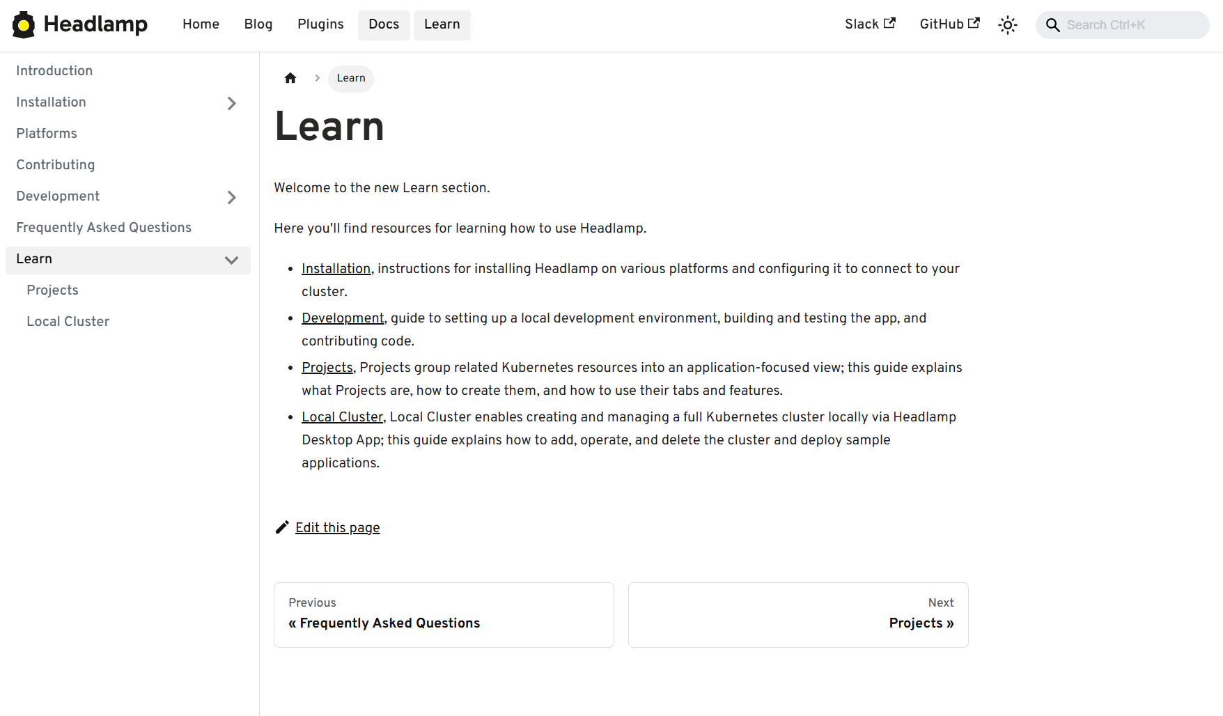 Розділ «Навчання»